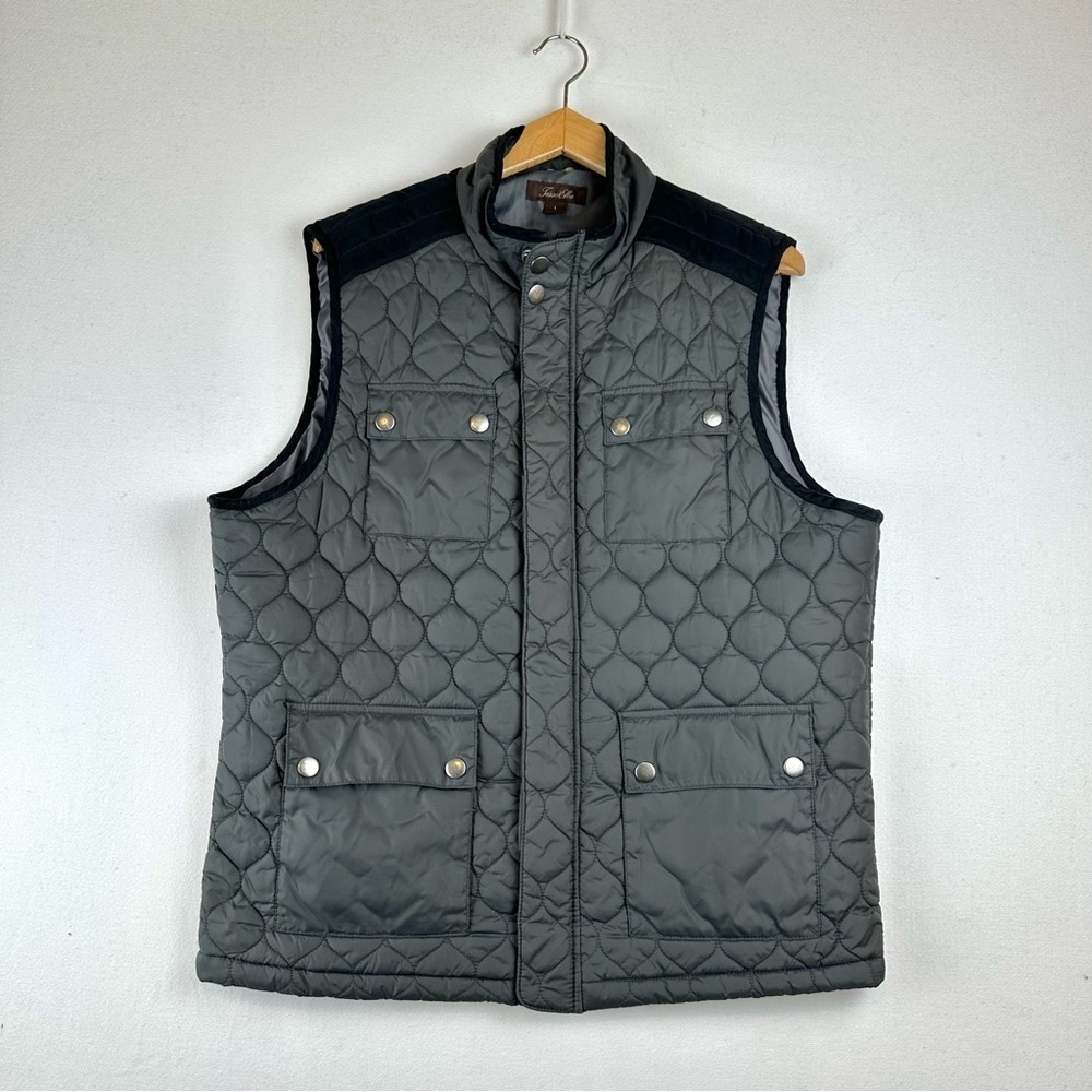 Tasso Elba Quilted‎ Zip Up Snap Vest